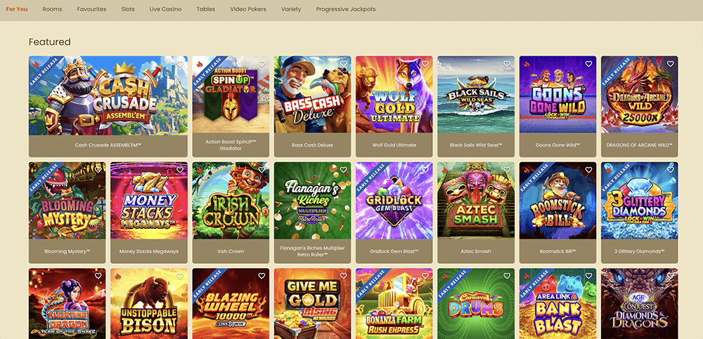 Game Selection at Captain Cooks Casino