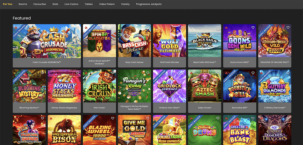 Game Selection at Golden Tiger Casino